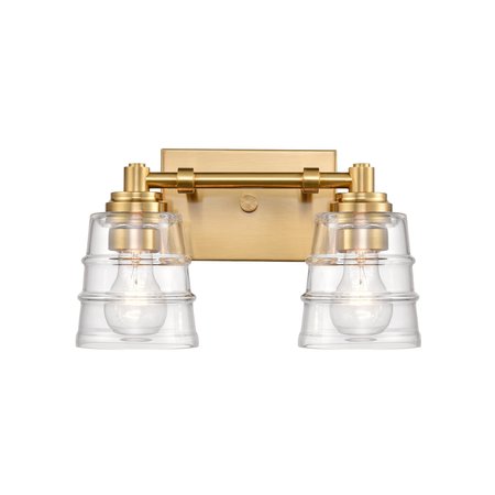 Pulsate 13'' Wide 2-Light Vanity Light - Satin Brass -  ELK HOME, 67971/2